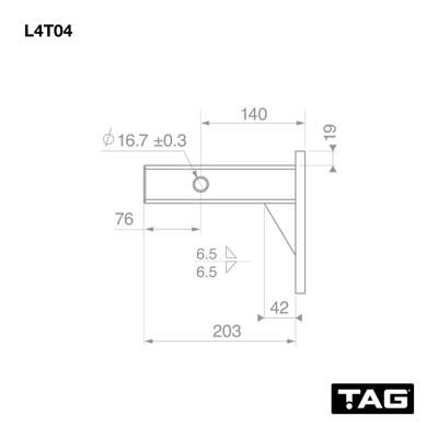 Product measurements of TAG Adjustable Pintle Mount 50mm Square Hitch 4.5T - Heavy-duty towing solution from TAG.