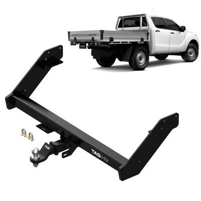 TAG Heavy Duty Extended Towbar for Mazda BT-50 Ford Ranger with tow ball, tow ball mount, pin & clip, and D-shackles for hassle-free towing