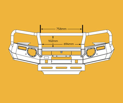 Oxley Bull Bar suit Toyota Hilux 09/2020 - 12/2023
