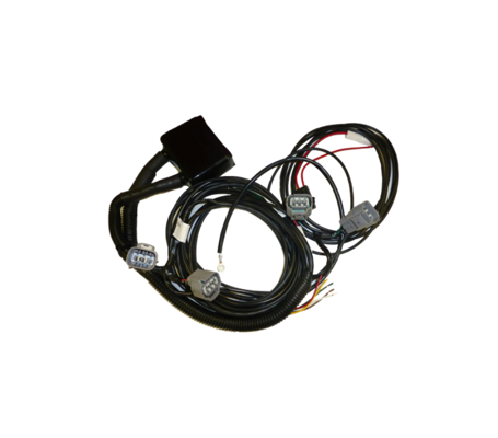 TAG Pulse Towbar Wiring - a wiring kit designed for Toyota Hilux 10/2015-on, with a black box ECU and multiple wiring connectors, ensuring secure and reliable connection between the vehicle's electrical system and the trailer or caravan